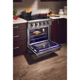 HRD3088U - Professional 30 Inch Dual Fuel Gas Range in Stainless Steel