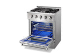 HRD3088U - Professional 30 Inch Dual Fuel Gas Range in Stainless Steel